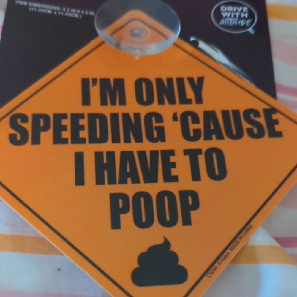 Orange Novelty Car Sign